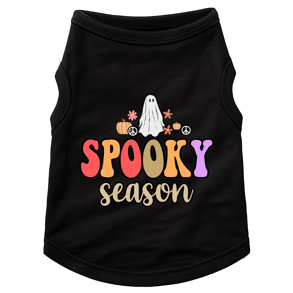 Spooky Season Floral Hippie Ghost Doggie Tank