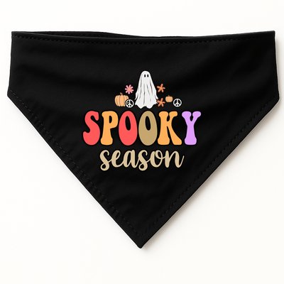 Spooky Season Floral Hippie Ghost USA-Made Doggie Bandana