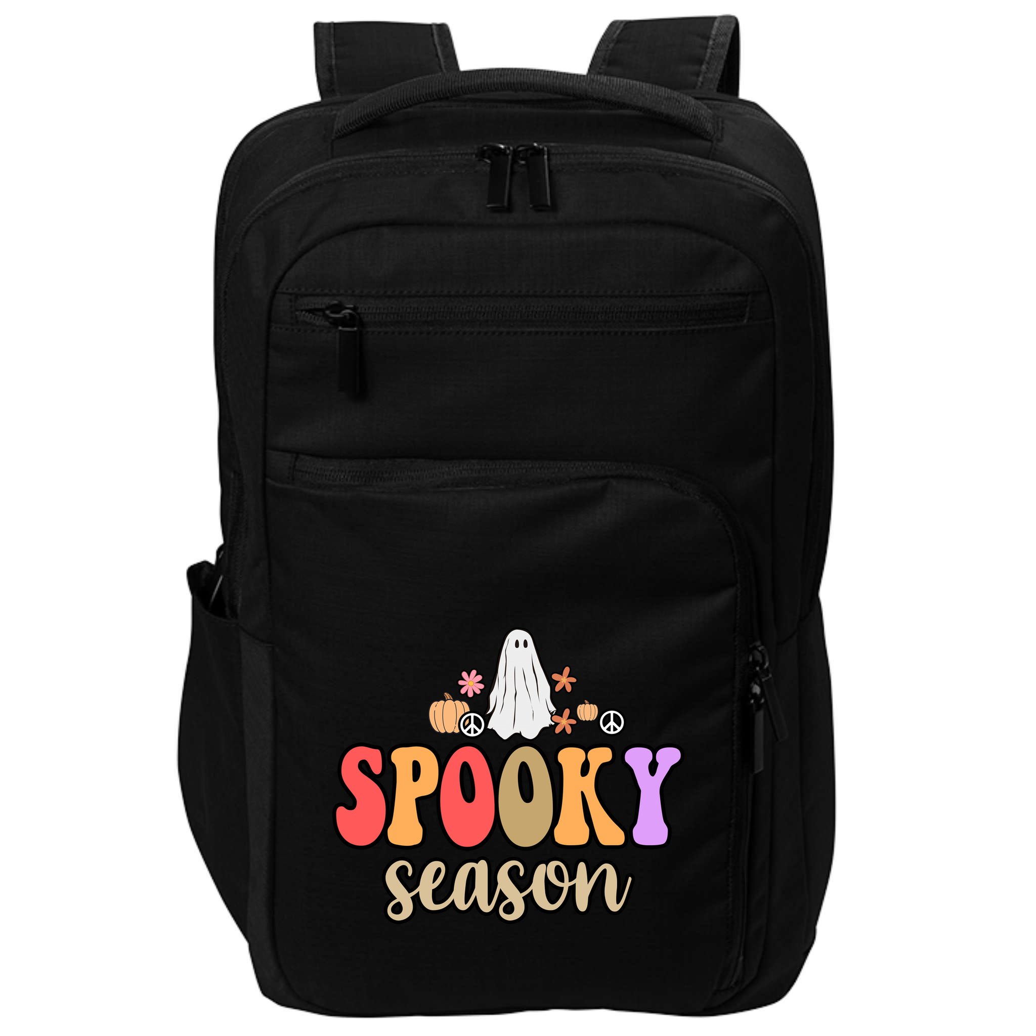 Spooky Season Floral Hippie Ghost Impact Tech Backpack