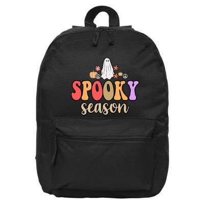 Spooky Season Floral Hippie Ghost 16 in Basic Backpack