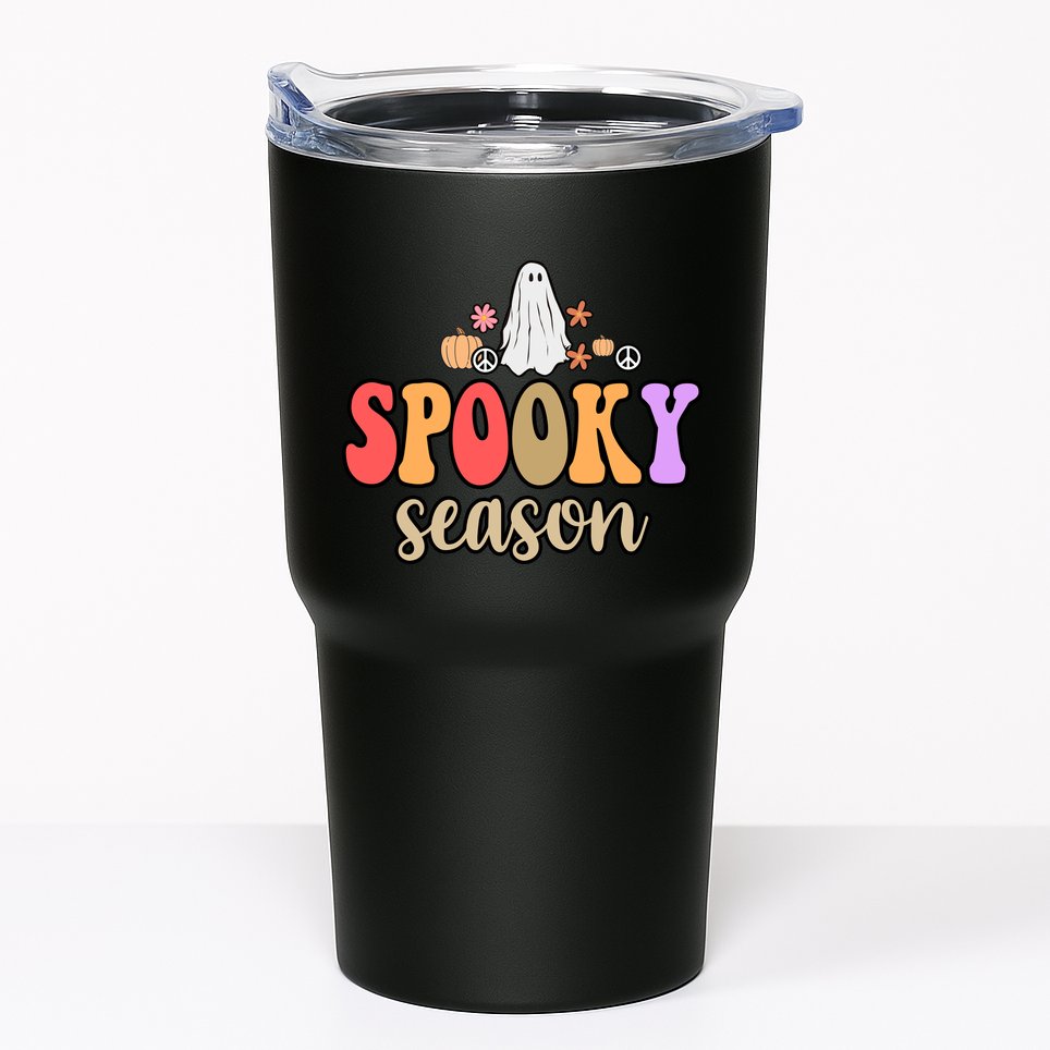 Spooky Season Floral Hippie Ghost Tumbler