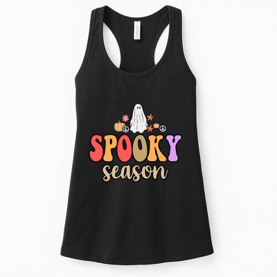 Spooky Season Floral Hippie Ghost Womens Tank Top