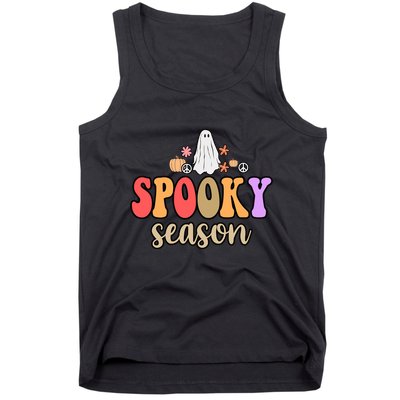Spooky Season Floral Hippie Ghost Tank Top