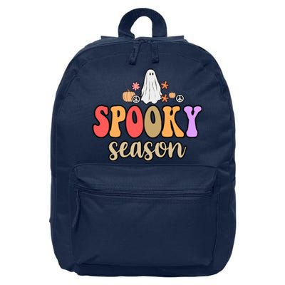 Spooky Season Floral Hippie Ghost 16 in Basic Backpack