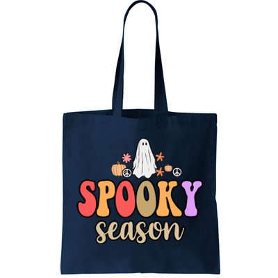 Spooky Season Floral Hippie Ghost Tote Bag