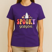 Spooky Season Floral Hippie Ghost T-Shirt