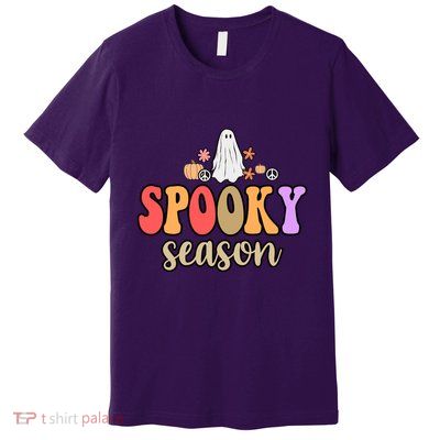 Spooky Season Floral Hippie Ghost Premium T-Shirt