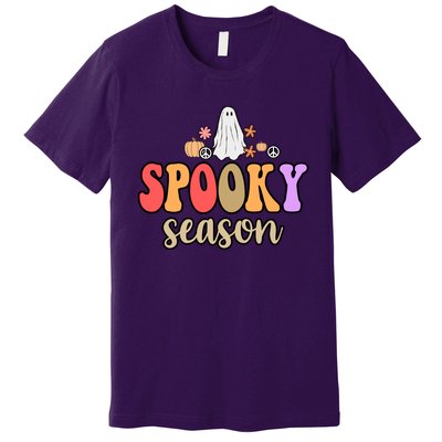 Spooky Season Floral Hippie Ghost Premium T-Shirt