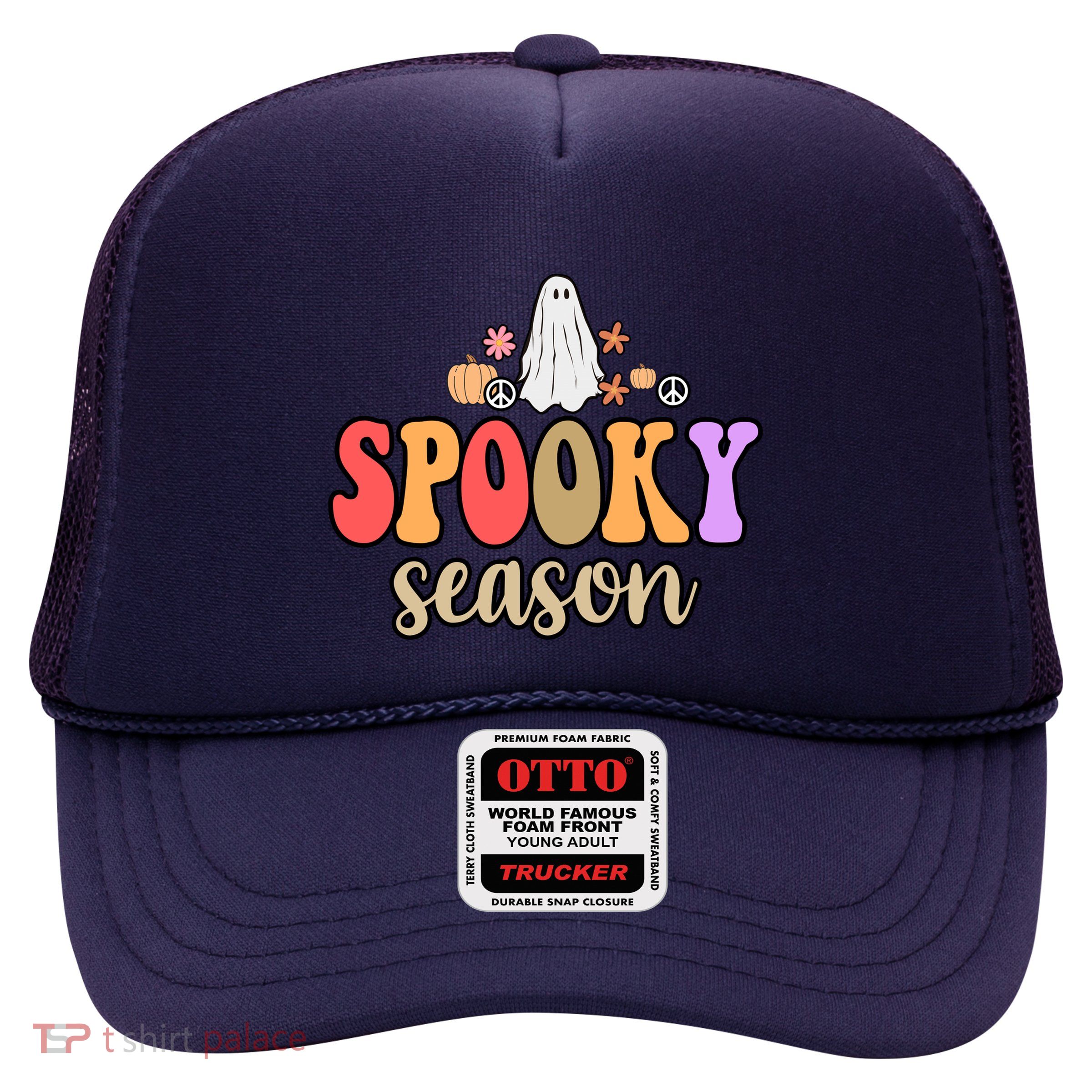 Spooky Season Floral Hippie Ghost Trucker Hat