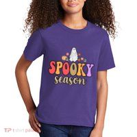 Spooky Season Floral Hippie Ghost Kids T-Shirt