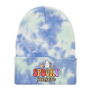 Spooky Season Floral Hippie Ghost Tie Dye 12in Knit Beanie