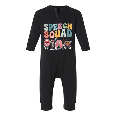 Speech Squad Funny Speech Therapy Speech Pathologist Infant Fleece One Piece