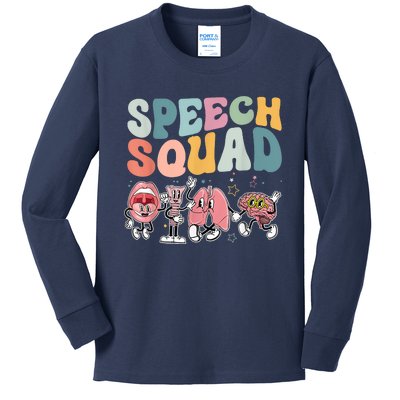 Speech Squad Funny Speech Therapy Speech Pathologist Kids Long Sleeve Shirt