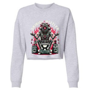 Skibid.I Sigma Funny Skibid.I Rizzler Toilet Meme Xmas Cropped Pullover Crew