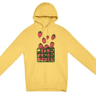 Strawberry Shirts Foodie Gift Premium Pullover Hoodie