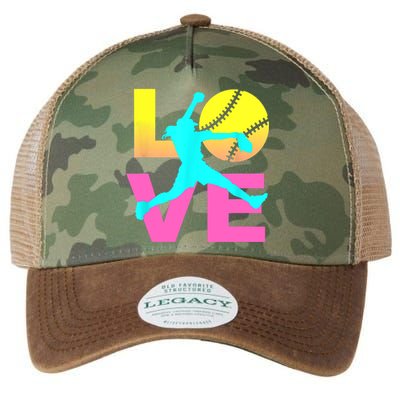 Softball Sport Love Hobby Legacy Tie Dye Trucker Hat