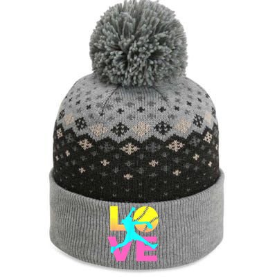 Softball Sport Love Hobby The Baniff Cuffed Pom Beanie