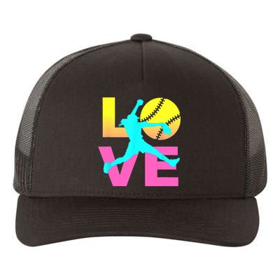 Softball Sport Love Hobby Yupoong Adult 5-Panel Trucker Hat