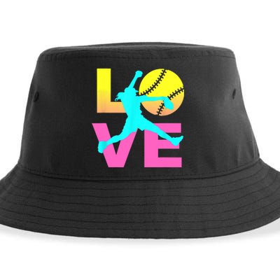 Softball Sport Love Hobby Sustainable Bucket Hat