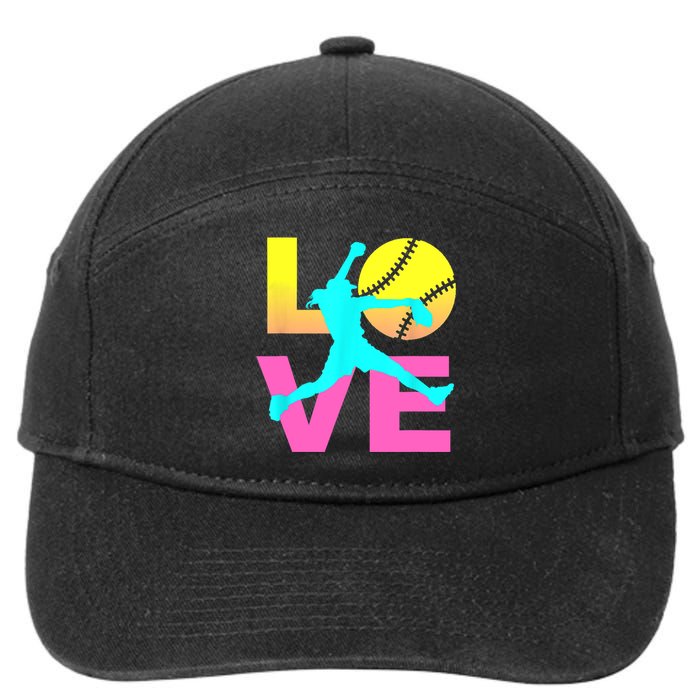 Softball Sport Love Hobby 7-Panel Snapback Hat