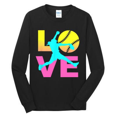 Softball Sport Love Hobby Tall Long Sleeve T-Shirt