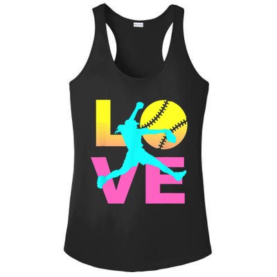 Softball Sport Love Hobby Ladies PosiCharge Competitor Racerback Tank