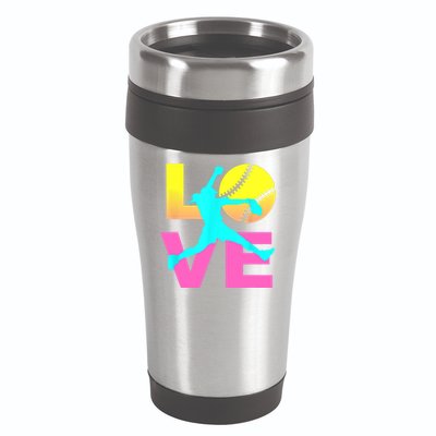 Softball Sport Love Hobby 16oz Travel Tumbler