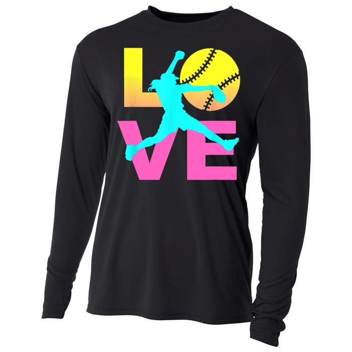 Softball Sport Love Hobby Cooling Performance Long Sleeve Crew