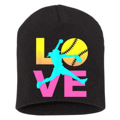 Softball Sport Love Hobby Short Acrylic Beanie