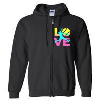 Softball Sport Love Hobby Full Zip Hoodie