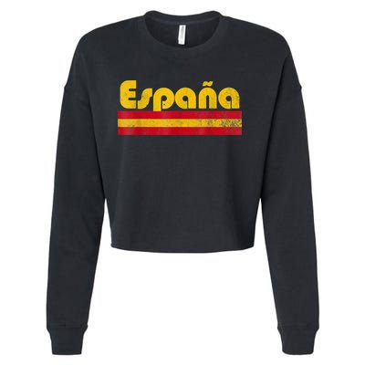 Spain Soccer Fans Jersey Spainish Flag Football Lovers Cropped Pullover Crew