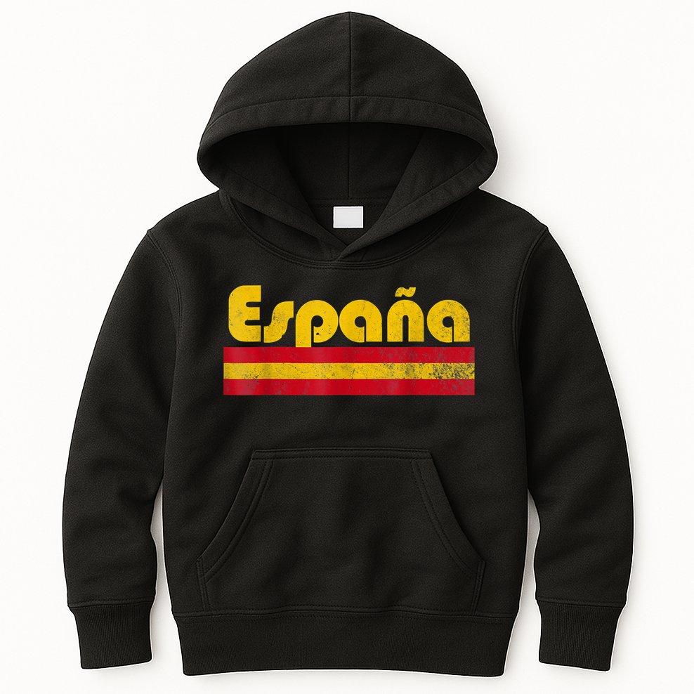 Spain Soccer Fans Jersey Spainish Flag Football Lovers Kids Hoodie