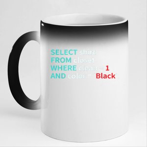 Sql Select From Closet Funny Coder Database Admin 11oz Black Color Changing Mug