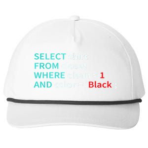 Sql Select From Closet Funny Coder Database Admin Snapback Five-Panel Rope Hat