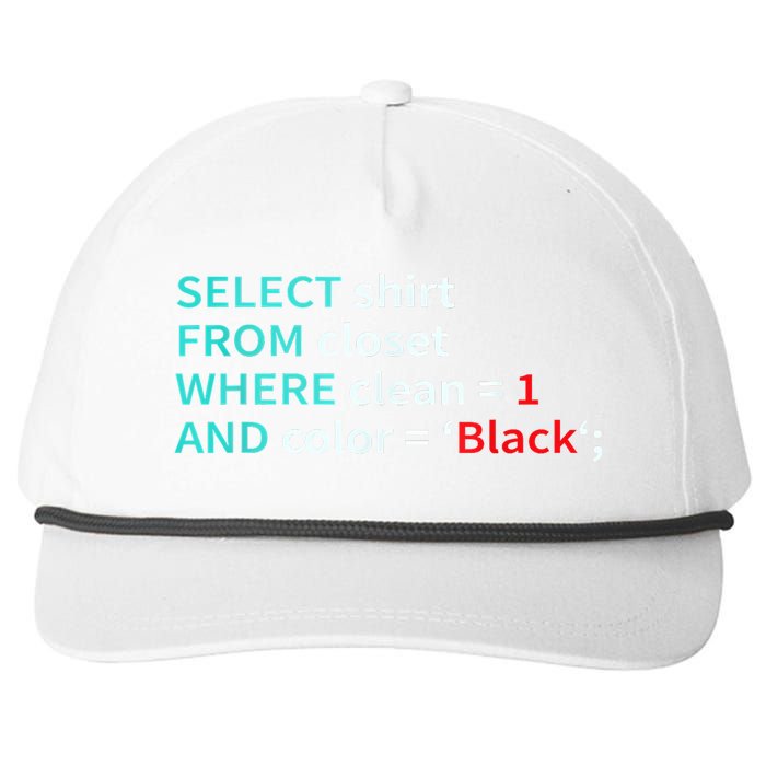 Sql Select From Closet Funny Coder Database Admin Snapback Five-Panel Rope Hat