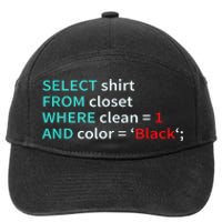 Sql Select From Closet Funny Coder Database Admin 7-Panel Snapback Hat