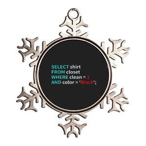 Sql Select From Closet Funny Coder Database Admin Metallic Star Ornament