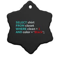 Sql Select From Closet Funny Coder Database Admin Ceramic Star Ornament