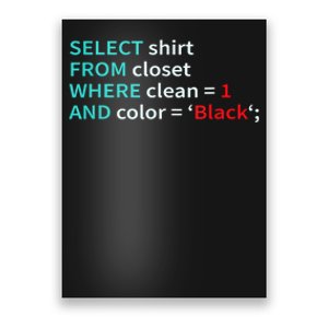 Sql Select From Closet Funny Coder Database Admin Poster