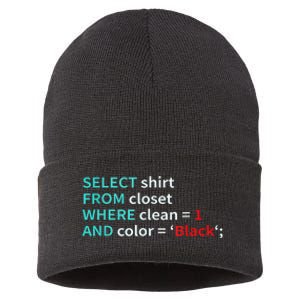 Sql Select From Closet Funny Coder Database Admin Sustainable Knit Beanie