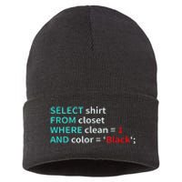 Sql Select From Closet Funny Coder Database Admin Sustainable Knit Beanie