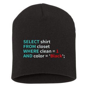 Sql Select From Closet Funny Coder Database Admin Short Acrylic Beanie