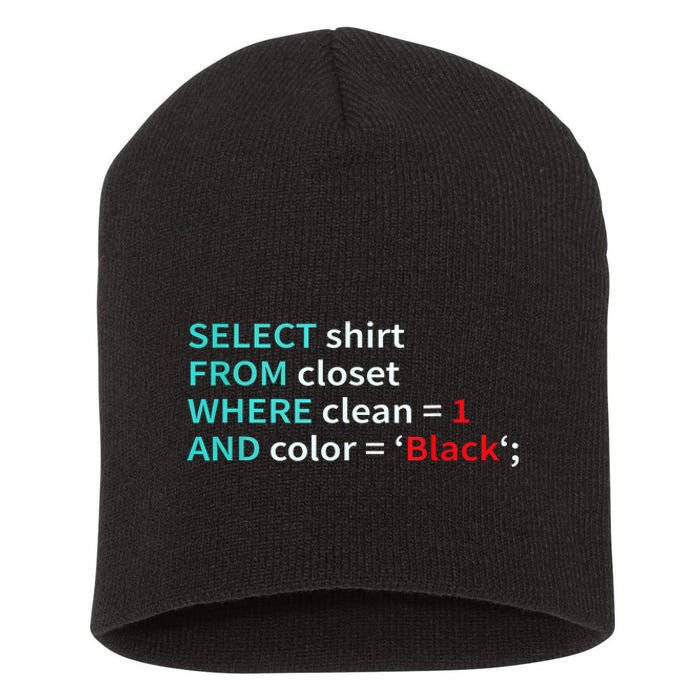 Sql Select From Closet Funny Coder Database Admin Short Acrylic Beanie