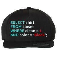 Sql Select From Closet Funny Coder Database Admin Wool Snapback Cap