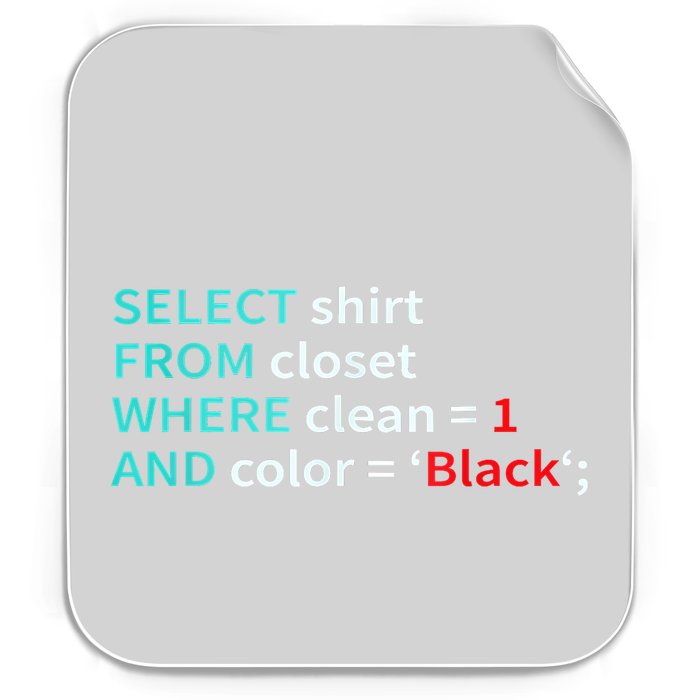 Sql Select From Closet Funny Coder Database Admin Permanent Decal Sticker