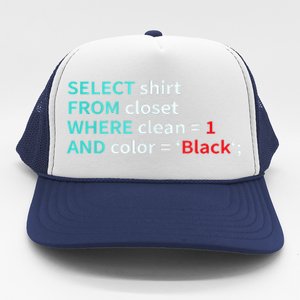 Sql Select From Closet Funny Coder Database Admin Trucker Hat