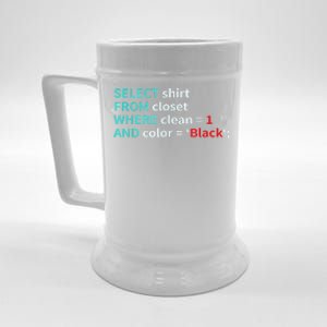 Sql Select From Closet Funny Coder Database Admin Beer Stein