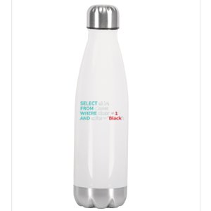 Sql Select From Closet Funny Coder Database Admin Stainless Steel Insulated Water Bottle