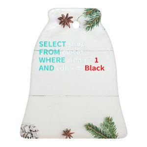 Sql Select From Closet Funny Coder Database Admin Ceramic Bell Ornament