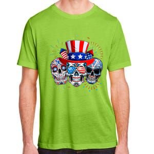 Skull Sunglasses Firework American Flag Funny 4th Of July Great Gift Adult ChromaSoft Performance T-Shirt